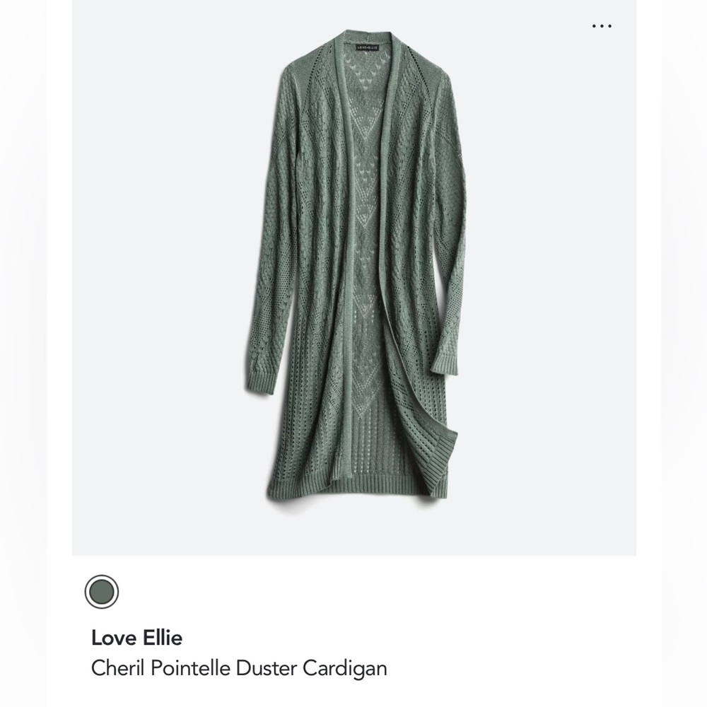 love ellie cheril pointelle duster cardigan